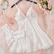Load image into Gallery viewer, A Set Of Woman Underwear Nightgown Thong Sets Plus Size Suspender Lace Lingerie Sexy Accessories Erotic Bra Nightdress lencería
