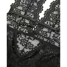 Load image into Gallery viewer, Hot Sell Crotchless Sexy Lingerie Women Lace Hollow Bodysuit Teddy Babydoll Dress Deep V Open Bra Erotic Underwear SET
