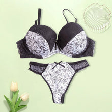 Load image into Gallery viewer, 2026 New Women Sexy Lace Underwear Set Push Up Embroidered Bra And Thong Plus Size 2 Piece Set Color Block Lingerie Suits
