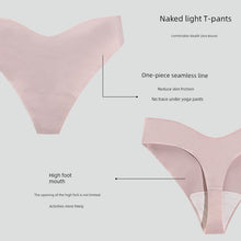 Load image into Gallery viewer, Seamless Underwear Women Thong Solid Sexy European and American Sports Fitness Plus size Invisible Low Waist Ice Silk T Pants Women
