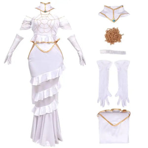 In Stock DAZCOS Anime Overlord Albedo Cosplay Costume Halloween Christmas Costume Cos Women White Dress Overlord Albedo Cosplay
