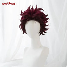 Load image into Gallery viewer, Tanjirouu Cosplay Wig 25cm Short Yellow Orange Gradient Demonn Slaying Hair
