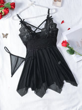 Load image into Gallery viewer, Transparent Red Sexy Lingerie Women&#39;s Underwear See Through Sleepwear Lace Nightdress And Panty Pijamas Sets Female Sexy Nighty
