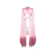 Load image into Gallery viewer, Hair Miku Cosplay Wig Long Heat Resistant Synthetic Hair Clip Ponytails Wigs + Wig Cap
