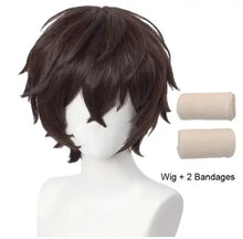 Load image into Gallery viewer, High Quality Dazai Osamu Cosplay Wig Anime Bungo Stray Dogs Cosplay Short Brown Heat Resistant Synthetic Hair Wigs
