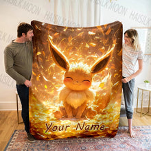Load image into Gallery viewer, (Memo u Name)Customized Name Pokémon Eevee Print Blanket All Seasons Multi-purpose Blanket Suitable for Sofa Camping Travel Car
