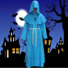 Load image into Gallery viewer, Halloween cosplay costumes ancient costumes medieval monk costumes monk robes wizard costumes priest costumes mask costume
