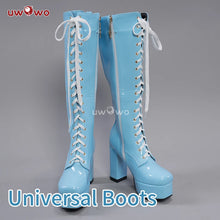 Load image into Gallery viewer, UWOWO Cosplay Shoes Universal Shoes Boots Black Blue White Rose High Tube Boots
