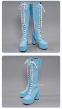 Load image into Gallery viewer, UWOWO Cosplay Shoes Universal Shoes Boots Black Blue White Rose High Tube Boots
