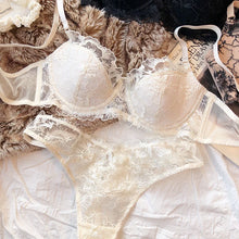 Load image into Gallery viewer, Sexy Lace Flowers Embroidery Bra Set Thin 3/4 Cup Push Up Lingerie For Women Summer Breathable Comfort Brassiere Underwear Sets
