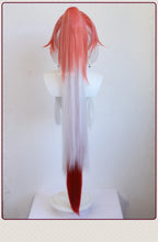 Load image into Gallery viewer, UWOWO Changli Wig Game Wuthering Waves Changli Cosplay Wig With Tonytail Long Hair Red and White
