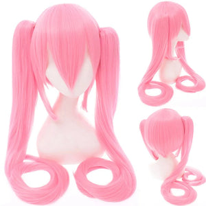 Cosplay Wig Long Heat Resistant Synthetic Hair Clip Ponytails Wigs