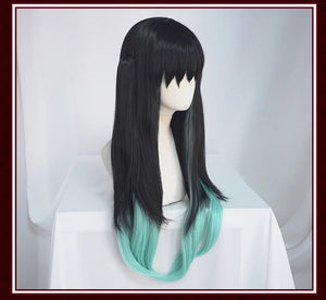 UWOWO Muichiro Cosplay Wig Tokitou Muichiroo Cosplay Hair Wigs 48cm Black-Gradient Long Wig Halloween