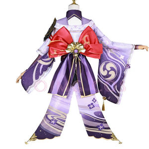 High Quality Genshin Impact Raiden Shogun Cosplay Costume Carnival Uniform Wig Anime Halloween Costumes Women Game Beelzebul