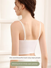 Load image into Gallery viewer, Beauty Back Underwear Women&#39;s Sling Vest with Chest Pad Integrated Fixed Cup Thin Summer Tube Top Outerwear White Bra
