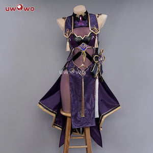 In Stock UWOWO Honkai Impact 3rd Raiden Mei Cosplay Costume Female Cheongsam Silk Dress Herrscher of Thunder's Halloween Costume