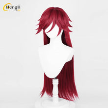 Load image into Gallery viewer, In Stock Anime Grell Sutcliff Synthetic Hair Unisex 90cm Rose Red Wig Heat Resistant Hair Halloween Cosplay Anime Wigs + Wig Cap
