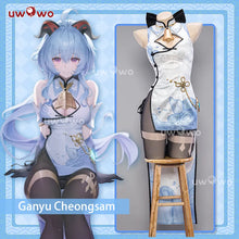 Load image into Gallery viewer, In Stock UWOWO Ganyu Cosplay Genshin Impact Cosplay Fanart: Ganyu Qipao Cheongsam Chinese Traditional Qipao Dress Halloween Cos
