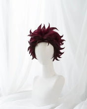 Load image into Gallery viewer, Tanjirouu Cosplay Wig 25cm Short Yellow Orange Gradient Demonn Slaying Hair
