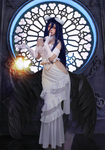 In Stock DAZCOS Anime Overlord Albedo Cosplay Costume Halloween Christmas Costume Cos Women White Dress Overlord Albedo Cosplay