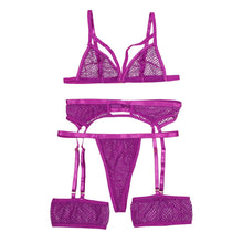 Load image into Gallery viewer, Pajamas Steel Lingerie Ring Lace Underwear Sleepwear Fashion Sexy Garter Erotic Porno Lingerie белье женское
