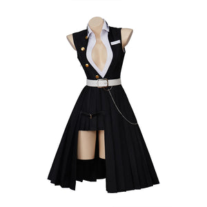 In Stock Anime Female Uzui Tengen Himejima Gyomei Cosplay Suit Women Sexy Black Dress Uzui Tengen Kimono Suit Halloween