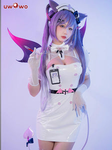 In Stock UWOWO Succubus Keqing Cosplay Costume with Wings Tail Nurse Little Devil Cosplay Genshin Impact Cosplay Fanart: Keqing