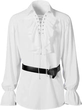Load image into Gallery viewer, Medieval Halloween Costumes Autumn Casual Shirts Steampunk Cosplay Bandage Long Sleeve Ruffled Shirt Gothic Blouse Tops
