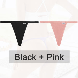 2PCS/Set Cotton Panties Sexy G-String Women&#39;s Underwear T-Back Lingerie for Female Panties Underpants Briefs Thong Intimates