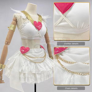 HOLOUN Panty & Stocking with Garterbelt Anime Panty Anarchy Cosplay Costume Wig Top Skirt  Cos Convention Daily Wear Halloween