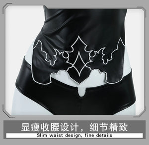 Game NieR:Automata A2 Cosplay Costume Wig Sexy Black Battle Suit For Women Girl Handsome Halloween Party A2 Role Play Outfit