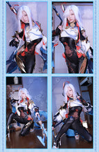 Load image into Gallery viewer, UWOWO Genshin Impact Shenhe Cosplay Wig 100CM Sliver-Grey Long Hair Game Liyue Cryo Shen He Character Halloween Wigs
