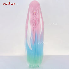 Load image into Gallery viewer, UWOWO Cyrene Wig Game Honkai Star Rail Cyrene Cosplay Wig Long Hair Pink and Blue and Green gradient Hair  Halloween Wig
