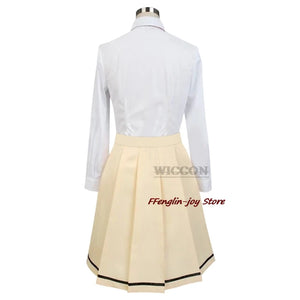 Anime WataMote Tomoko Kuroki Cosplay Costume Women Girls Lovely Yellow Jk Skirt Uniform Outfits Halloween Suit Wig roleplay