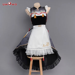 In Stock UWOWO Shenhe Cosplay Game Genshin Impact Cosplay Shenhe Maid Costume Maid Dress Halloween Costume Cosplay Maid RolePlay