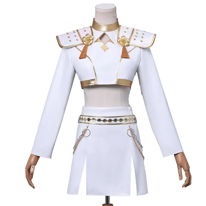 UWOWO Zoey Cosplay Collab Series: Kpop Huntrix Zoey White Performance Cosplay Costume XS-3XL Halloween Costume