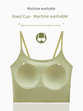 Load image into Gallery viewer, Beauty Back Underwear Women&#39;s Sling Vest with Chest Pad Integrated Fixed Cup Thin Summer Tube Top Outerwear White Bra

