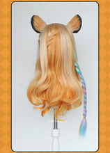 Load image into Gallery viewer, UWOWO Xilonen Wig Game Genshin Impact Xilonen Cosplay Wig With Ears Yellow Hair Long Hair Halloween Wig
