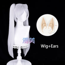 Load image into Gallery viewer, Anime Frieren Cosplay Wig 68cm Silver White Two Ponytails Heat Resistant Synthetic Hair + Wig Cap

