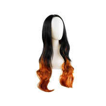 Load image into Gallery viewer, Kamado Nezuko Cosplay Wig Long Curly Black Orange Brown Gradient Ombre Hair Heat Resistant Synthetic Anime Wigs
