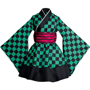 Demon Slayer Anime Inosuke Kamado Nezuko Cosplay Costume Kochou Shinobu Halloween Maid Dress Outfit For Women