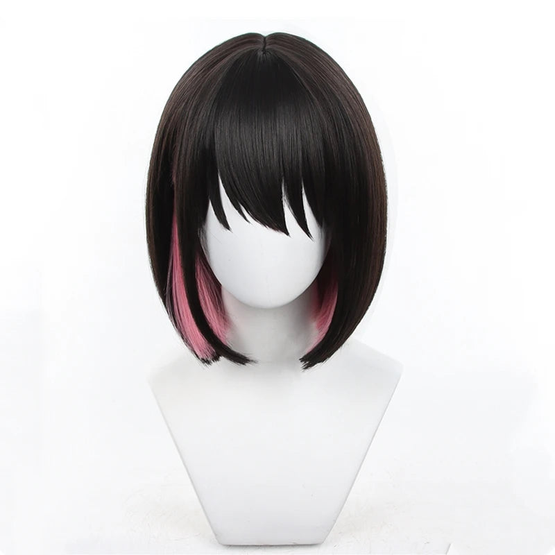 UWOWO Ellen Joe Wig Game Zenless Zone Zero/ZZZ Ellen Joe Maid Cosplay Wig Sort Black Hair 32CM