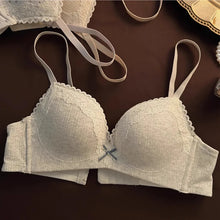 Load image into Gallery viewer, Sexy Lace Floral Bra Set Comfortable Non-steel Ring Beauty Back Small Breasts Gathered Up Support Anti-sagging Teenage Bra Set
