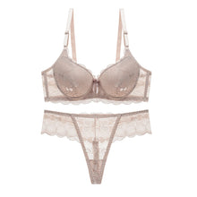Load image into Gallery viewer, Women s Floral Lace Lingerie Set Sheer Mesh Seductive Babydoll Push up Bra and Panty 2 Pcs Set with Garter Belt
