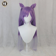 Load image into Gallery viewer, IN STOCK UWOWO Game Genshin Impact Keqing Cosplay Wig Driving Thunder Yuheng of the Liyue Qixing 80cm Purple Gray Gradient Hair
