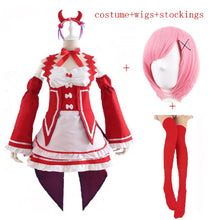 Load image into Gallery viewer, Anime Ram Rem Lolita Maid Cosplay Costumes Vestido Re:zero Kara Hajimeru Isekai Seikatsu Halloween Costumes for Women Loli Dress
