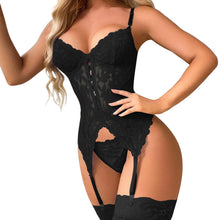 Load image into Gallery viewer, Plus Size Bra 2 Pieces Sets Sexy Lingerie Lace Bra &amp; Brief Sets Sexy Underwear Set Tank Tops Thong Women Sleepwear Exotic Sets
