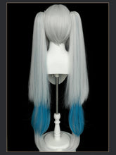 Load image into Gallery viewer, UWOWO Jinhsi Wig Game Wuthering Waves WuwWa Jinhsi  Cosplay Wig With Tonytail Long Hair Gray and Blue Hair
