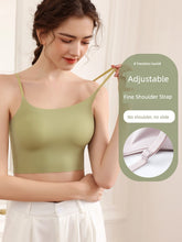 Load image into Gallery viewer, Beauty Back Underwear Women&#39;s Sling Vest with Chest Pad Integrated Fixed Cup Thin Summer Tube Top Outerwear White Bra
