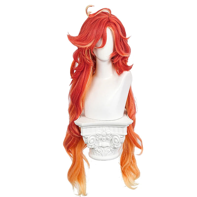 UWOWO Mavuika Wig Game Genshin Impact Mavuika “Pyro Archon” Cosplay Wig Orange Hair Long Hair Halloween Wig